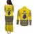 Niue Crab Personalised Couples Matching Puletasi and Long Sleeve Button Shirt Niuean Hiapo Pattern - Polynesian Pride