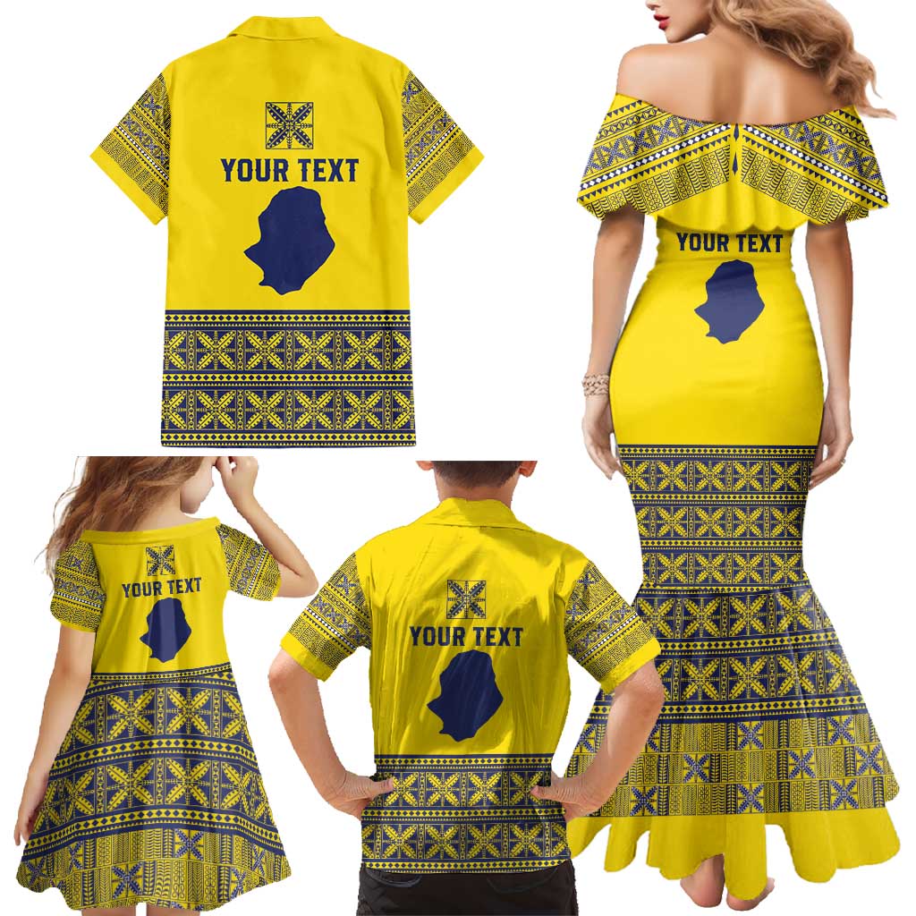 Niue Crab Personalised Family Matching Mermaid Dress and Hawaiian Shirt Niuean Hiapo Pattern - Polynesian Pride