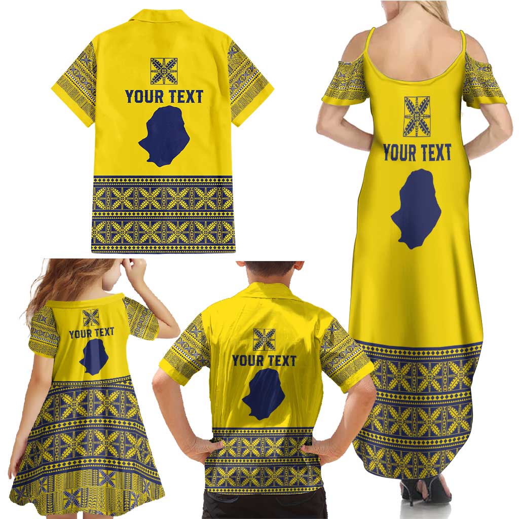 Niue Crab Personalised Family Matching Summer Maxi Dress and Hawaiian Shirt Niuean Hiapo Pattern - Polynesian Pride