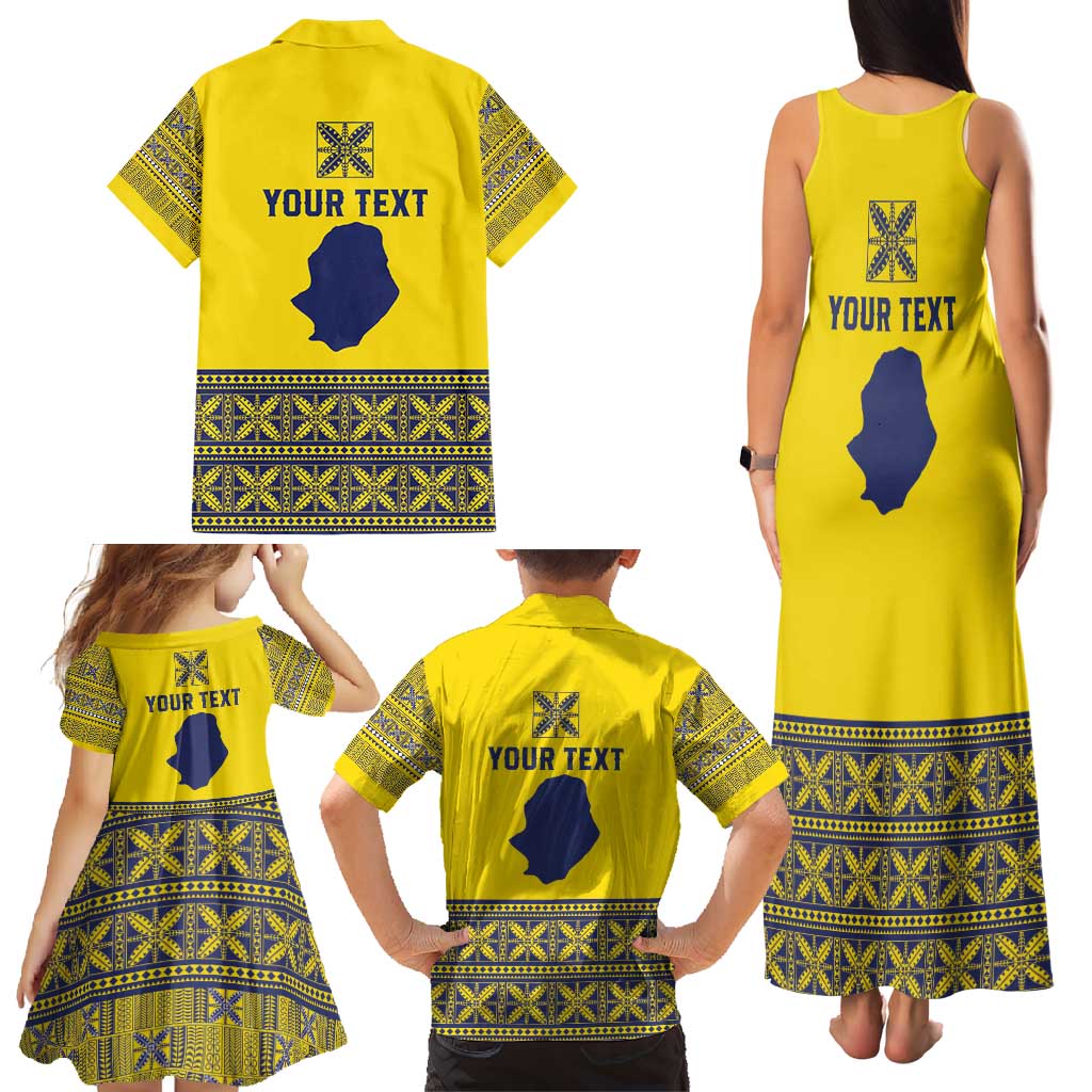 Niue Crab Personalised Family Matching Tank Maxi Dress and Hawaiian Shirt Niuean Hiapo Pattern - Polynesian Pride