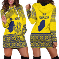 Niue Crab Personalised Hoodie Dress Niuean Hiapo Pattern - Polynesian Pride