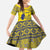 Niue Crab Personalised Kid Short Sleeve Dress Niuean Hiapo Pattern - Polynesian Pride