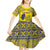 Niue Crab Personalised Kid Short Sleeve Dress Niuean Hiapo Pattern - Polynesian Pride
