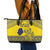 Niue Crab Personalised Leather Tote Bag Niuean Hiapo Pattern - Polynesian Pride