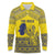 Niue Crab Personalised Long Sleeve Polo Shirt Niuean Hiapo Pattern - Polynesian Pride