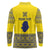 Niue Crab Personalised Long Sleeve Polo Shirt Niuean Hiapo Pattern - Polynesian Pride
