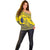 Niue Crab Personalised Off Shoulder Sweater Niuean Hiapo Pattern - Polynesian Pride