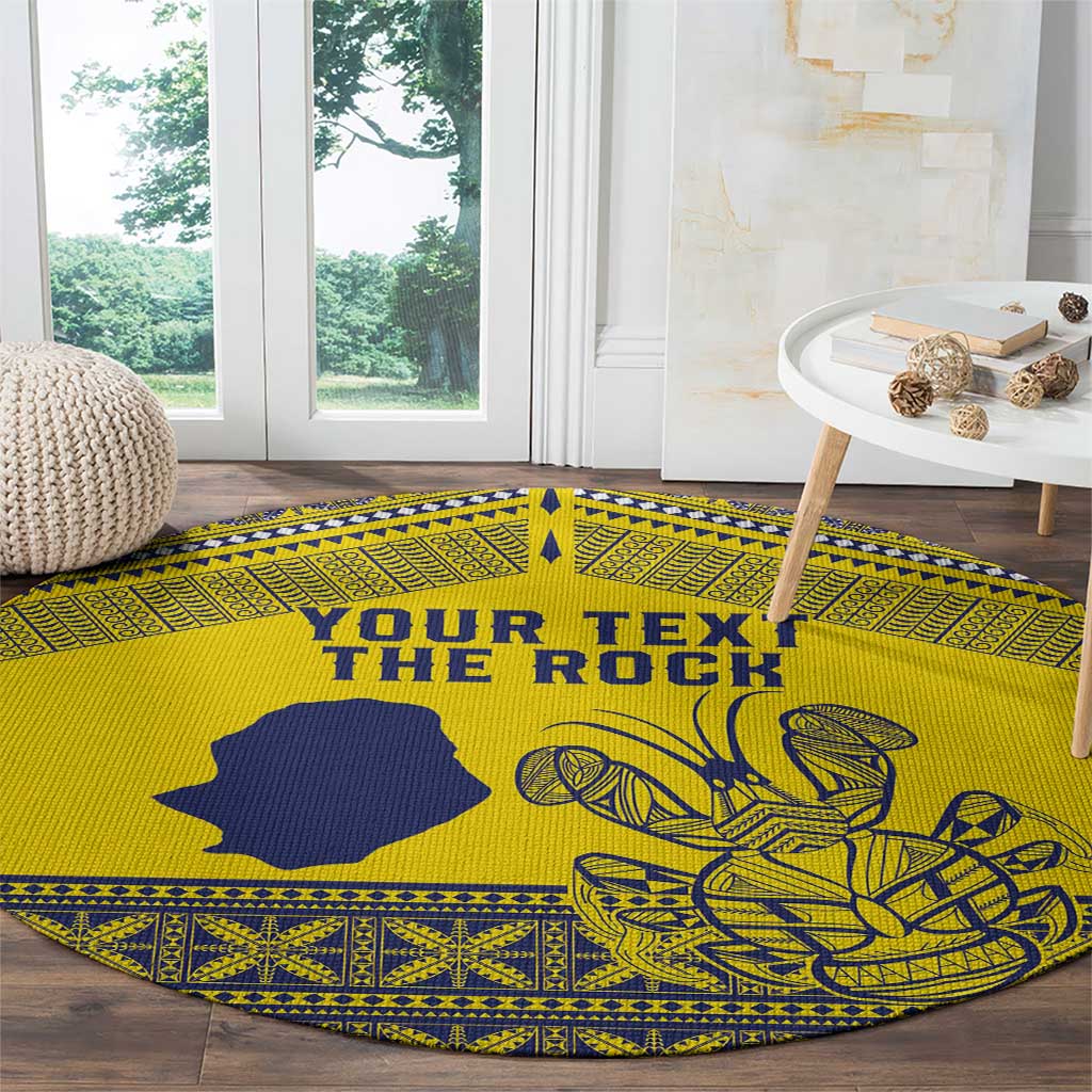 Niue Crab Personalised Round Carpet Niuean Hiapo Pattern - Polynesian Pride