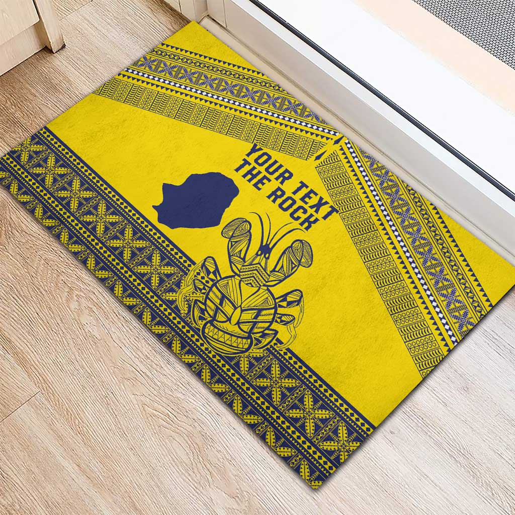 Niue Crab Personalised Rubber Doormat Niuean Hiapo Pattern - Polynesian Pride