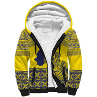 Niue Crab Personalised Sherpa Hoodie Niuean Hiapo Pattern - Polynesian Pride