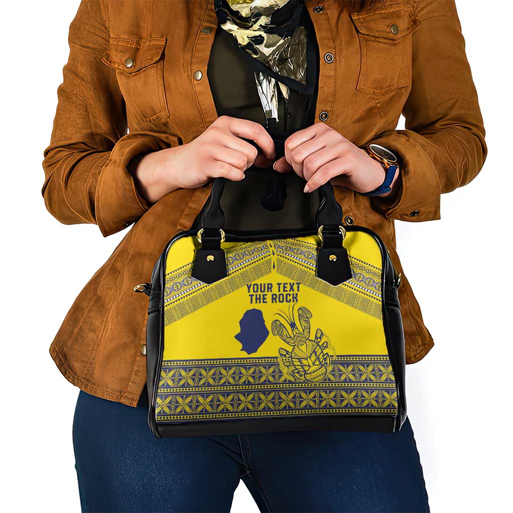 Niue Crab Personalised Shoulder Handbag Niuean Hiapo Pattern - Polynesian Pride