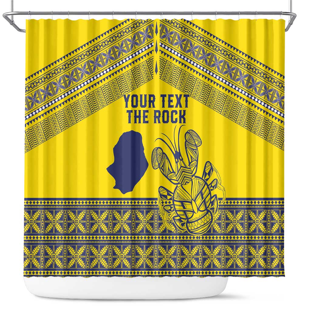 Niue Crab Personalised Shower Curtain Niuean Hiapo Pattern - Polynesian Pride