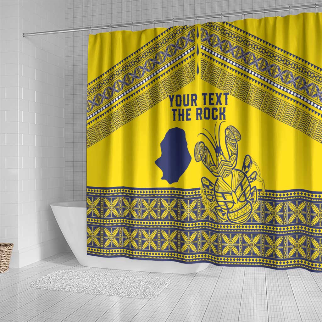 Niue Crab Personalised Shower Curtain Niuean Hiapo Pattern - Polynesian Pride