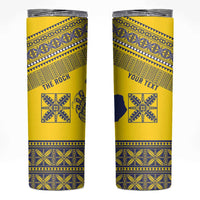 Niue Crab Personalised Skinny Tumbler Niuean Hiapo Pattern - Polynesian Pride
