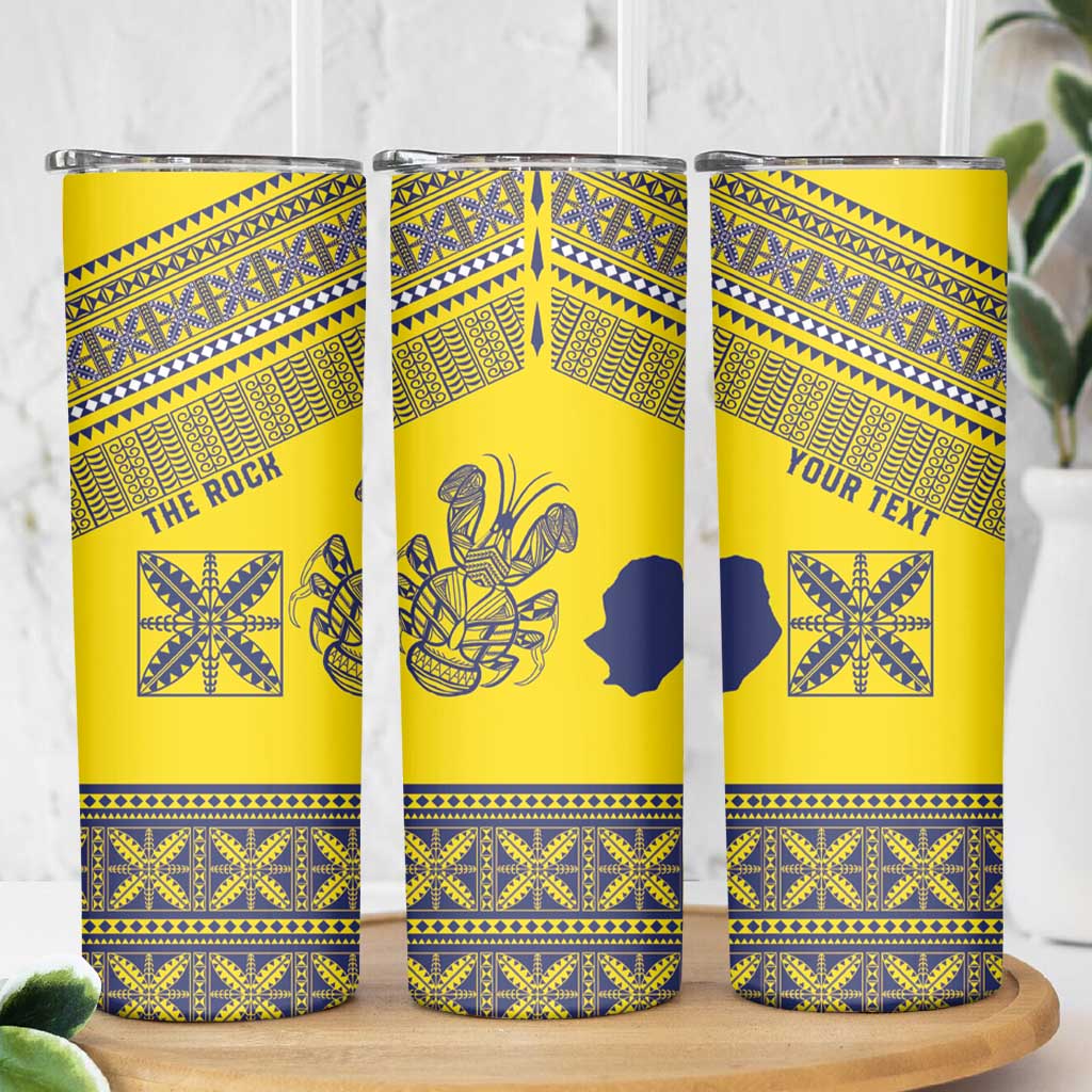 Niue Crab Personalised Skinny Tumbler Niuean Hiapo Pattern - Polynesian Pride