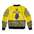 Niue Crab Personalised Sleeve Zip Bomber Jacket Niuean Hiapo Pattern - Polynesian Pride