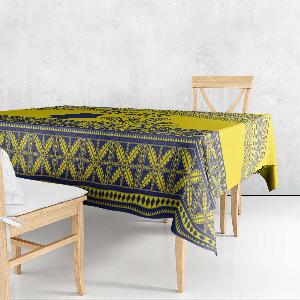 Niue Crab Personalised Tablecloth Niuean Hiapo Pattern - Polynesian Pride