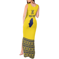 Niue Crab Personalised Tank Maxi Dress Niuean Hiapo Pattern - Polynesian Pride