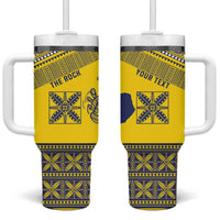 Niue Crab Personalised Tumbler With Handle Niuean Hiapo Pattern - Polynesian Pride