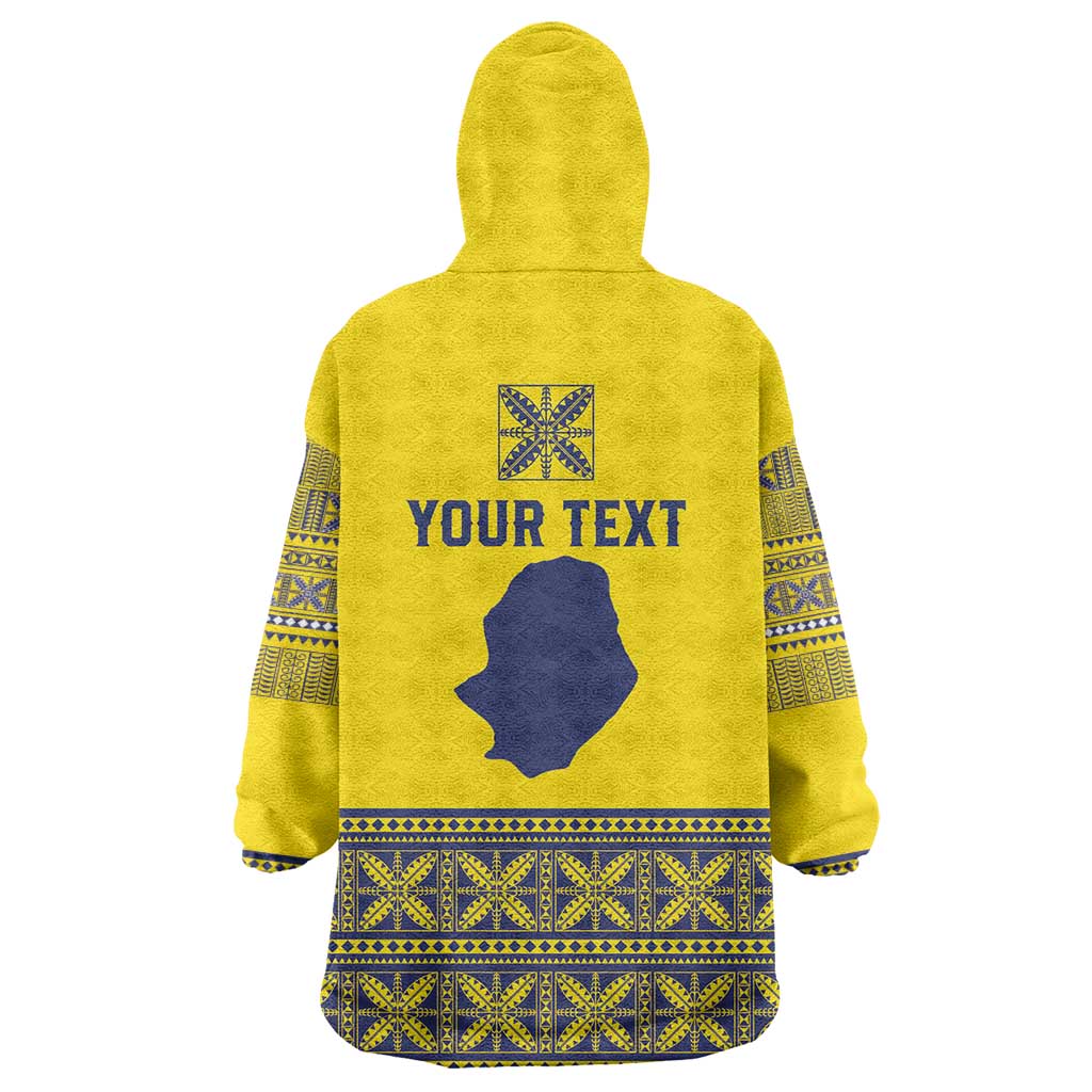 Niue Crab Personalised Wearable Blanket Hoodie Niuean Hiapo Pattern - Polynesian Pride