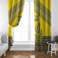 Niue Crab Personalised Window Curtain Niuean Hiapo Pattern - Polynesian Pride