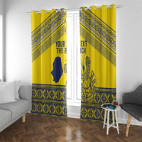 Niue Crab Personalised Window Curtain Niuean Hiapo Pattern - Polynesian Pride