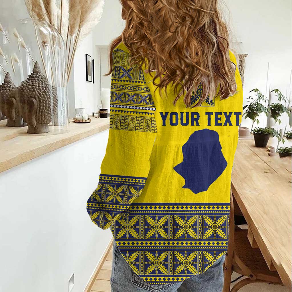 Niue Crab Personalised Women Casual Shirt Niuean Hiapo Pattern - Polynesian Pride