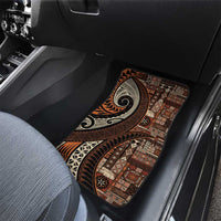 Vintage Samoa Siapo Mamanu Car Mats Brown Samoan Tapa Motif - Polynesian Pride