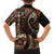 Vintage Samoa Siapo Mamanu Family Matching Tank Maxi Dress and Hawaiian Shirt Brown Samoan Tapa Motif - Polynesian Pride