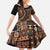 Vintage Samoa Siapo Mamanu Family Matching Tank Maxi Dress and Hawaiian Shirt Brown Samoan Tapa Motif - Polynesian Pride