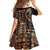Vintage Samoa Siapo Mamanu Family Matching Tank Maxi Dress and Hawaiian Shirt Brown Samoan Tapa Motif - Polynesian Pride