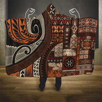 Vintage Samoa Siapo Mamanu Hooded Blanket Brown Samoan Tapa Motif - Polynesian Pride