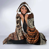 Vintage Samoa Siapo Mamanu Hooded Blanket Brown Samoan Tapa Motif - Polynesian Pride