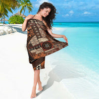 Vintage Samoa Siapo Mamanu Sarong Brown Samoan Tapa Motif - Polynesian Pride