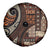 Vintage Samoa Siapo Mamanu Spare Tire Cover Brown Samoan Tapa Motif - Polynesian Pride