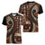 Vintage Samoa Siapo Mamanu Women V-Neck T-Shirt Brown Samoan Tapa Motif - Polynesian Pride