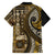 Vintage Samoa Siapo Mamanu Family Matching Tank Maxi Dress and Hawaiian Shirt Gold Samoan Tapa Motif - Polynesian Pride