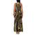 Vintage Samoa Siapo Mamanu Family Matching Tank Maxi Dress and Hawaiian Shirt Gold Samoan Tapa Motif - Polynesian Pride