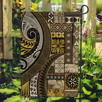 Vintage Samoa Siapo Mamanu Garden Flag Gold Samoan Tapa Motif - Polynesian Pride