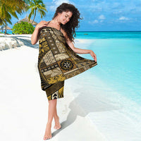Vintage Samoa Siapo Mamanu Sarong Gold Samoan Tapa Motif - Polynesian Pride
