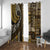 Vintage Samoa Siapo Mamanu Window Curtain Gold Samoan Tapa Motif - Polynesian Pride