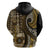 Vintage Samoa Siapo Mamanu Zip Hoodie Gold Samoan Tapa Motif - Polynesian Pride