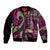 Vintage Samoa Siapo Mamanu Bomber Jacket Pink Samoan Tapa Motif - Polynesian Pride