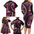 Vintage Samoa Siapo Mamanu Family Matching Long Sleeve Bodycon Dress and Hawaiian Shirt Pink Samoan Tapa Motif - Polynesian Pride