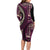 Vintage Samoa Siapo Mamanu Family Matching Long Sleeve Bodycon Dress and Hawaiian Shirt Pink Samoan Tapa Motif - Polynesian Pride