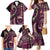 Vintage Samoa Siapo Mamanu Family Matching Mermaid Dress and Hawaiian Shirt Pink Samoan Tapa Motif - Polynesian Pride