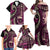 Vintage Samoa Siapo Mamanu Family Matching Off Shoulder Maxi Dress and Hawaiian Shirt Pink Samoan Tapa Motif - Polynesian Pride