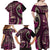 Vintage Samoa Siapo Mamanu Family Matching Off Shoulder Maxi Dress and Hawaiian Shirt Pink Samoan Tapa Motif - Polynesian Pride