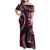 Vintage Samoa Siapo Mamanu Family Matching Off Shoulder Maxi Dress and Hawaiian Shirt Pink Samoan Tapa Motif - Polynesian Pride
