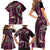 Vintage Samoa Siapo Mamanu Family Matching Short Sleeve Bodycon Dress and Hawaiian Shirt Pink Samoan Tapa Motif - Polynesian Pride